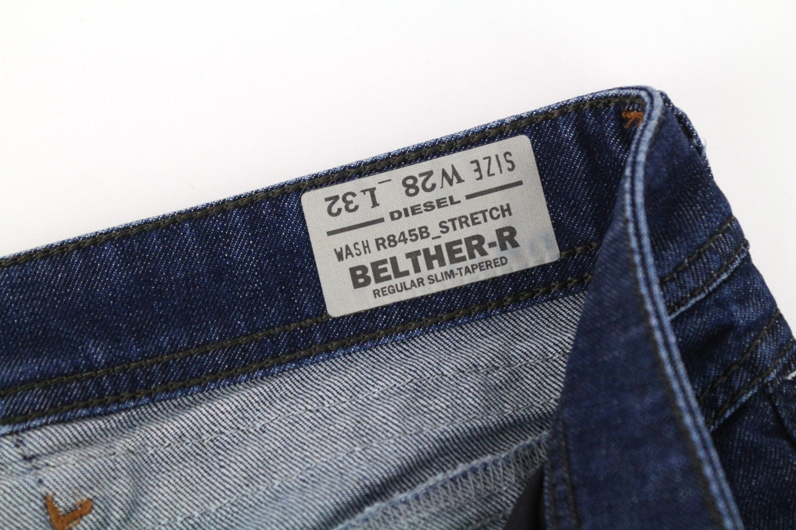 DIESEL Belther-R R845B Men Jeans W28/L32 Slim Tapered Washed Blue Stretch