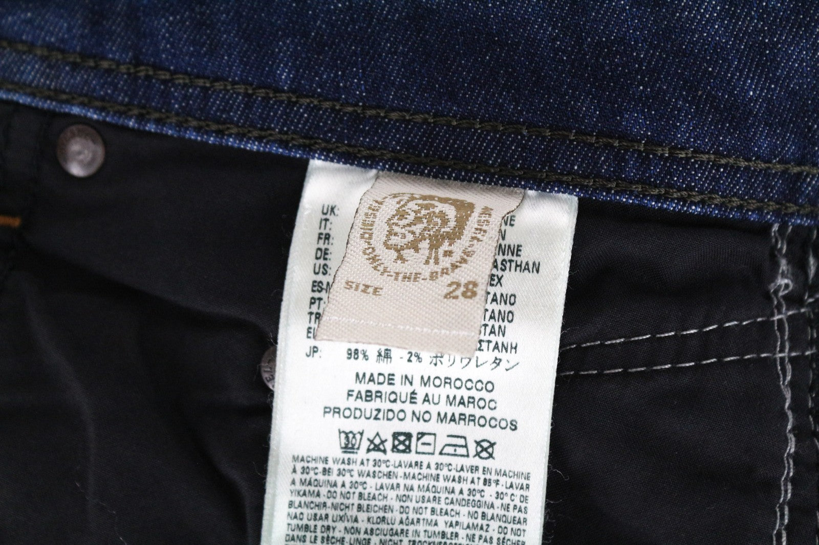 DIESEL Belther-R R845B Men Jeans W28/L32 Slim Tapered Washed Blue Stretch