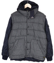 SCOTCH & SODA Ams Couture Men Jacket XL Navy Grey Padded Lined 2in1 Gilet
