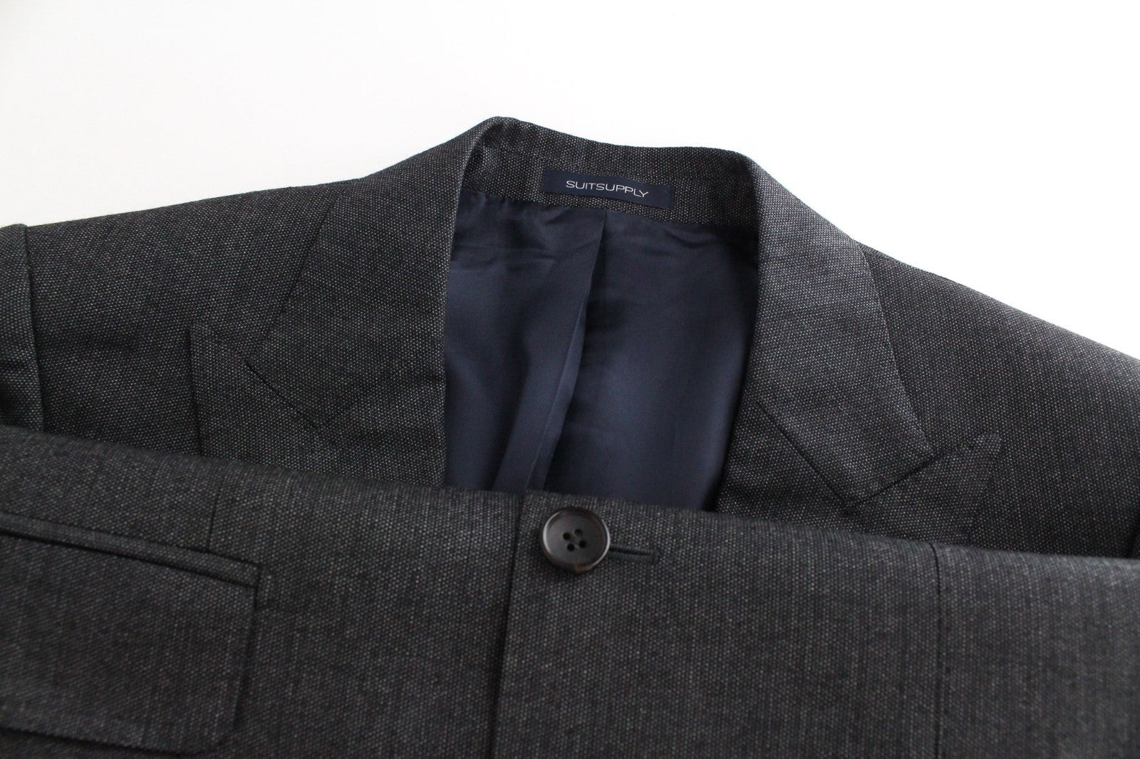 SUITSUPPLY Washington Men Blazer UK36R Grey Extra Slim Birdseye Check Pure Wool