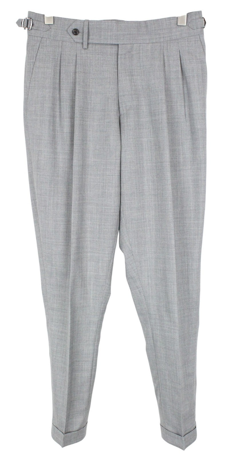 SUITSUPPLY La Spalla Men Suit UK40R Grey 2-Piece Slim Melange Tropical Wool