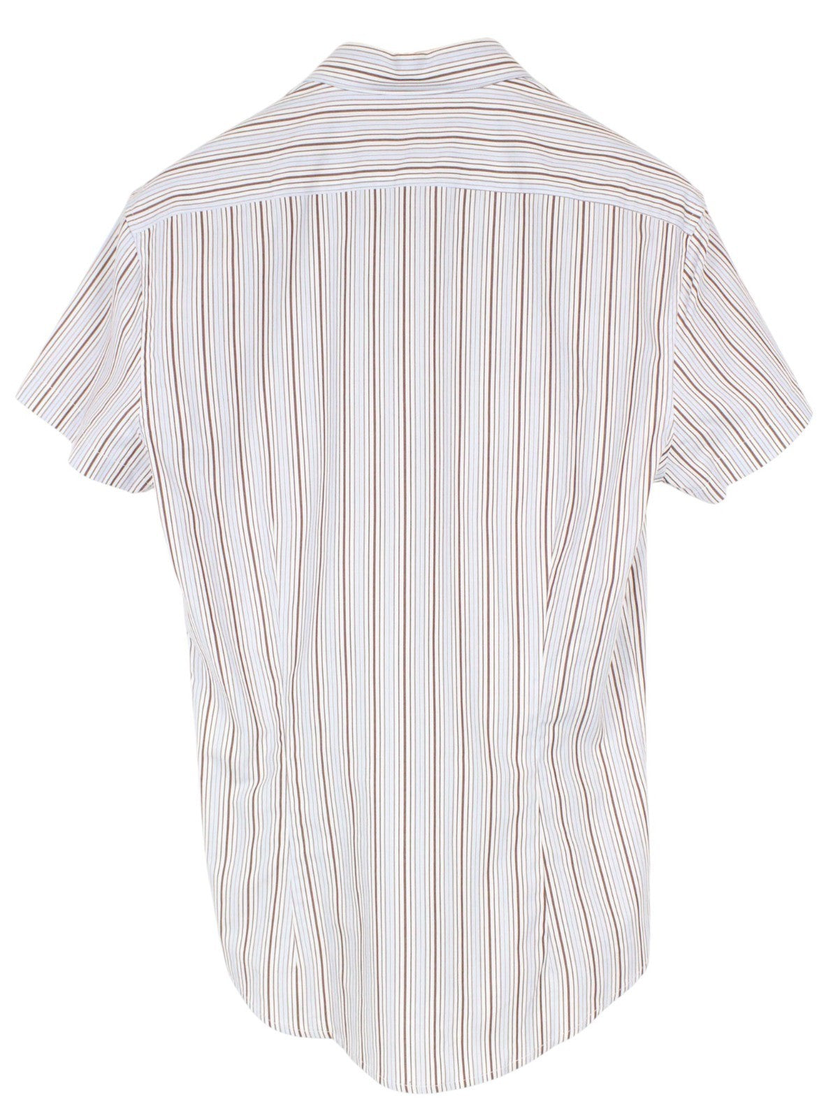 RICHMOND Men Shirt IT48 M Red Striped Melange Button Up Cotton Poplin