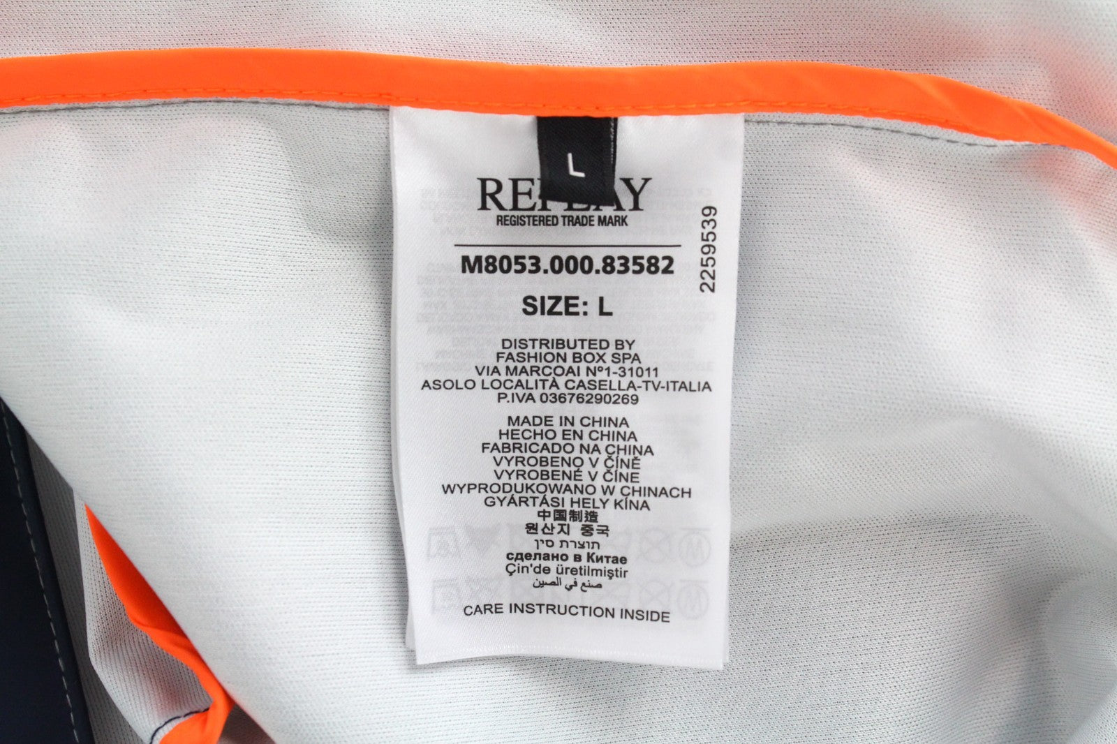 REPLAY Men Jacket L Grey Rubber Coated Unlined Taped Seams Mid-Length Hooded