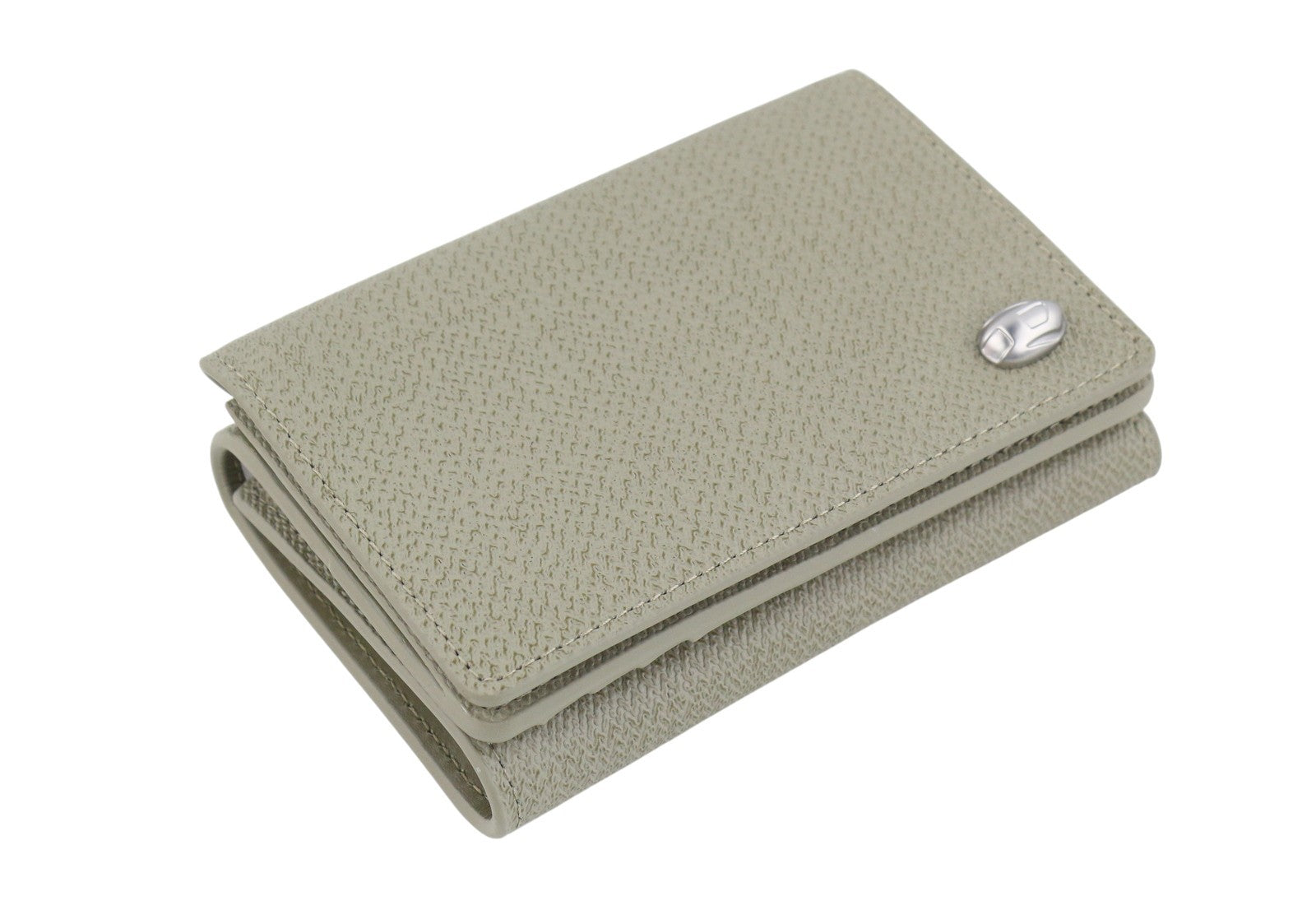 DIESEL Tri-Fold Coin Women Wallet OS Grey Genuine Leather Patterned RRP210