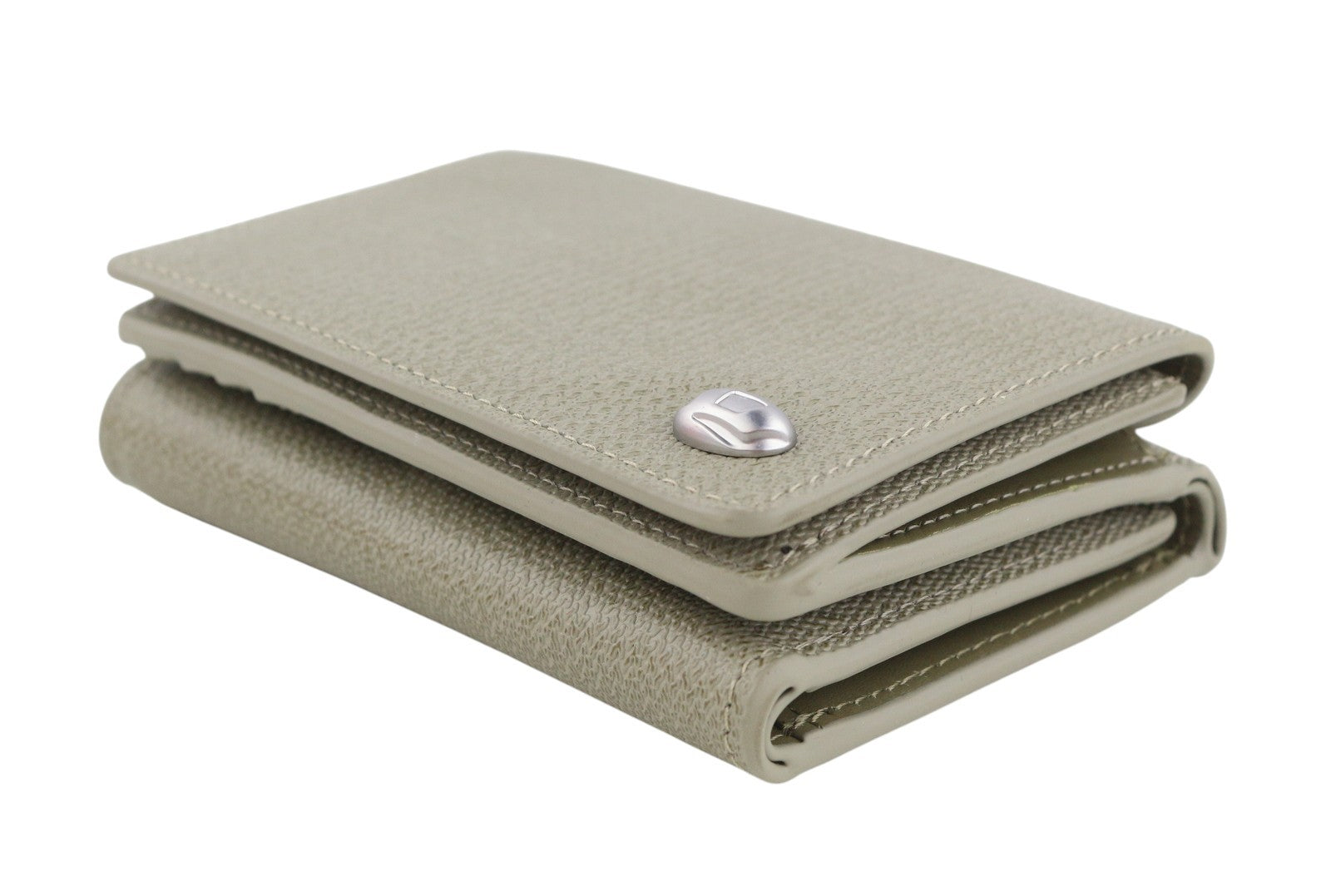 DIESEL Tri-Fold Coin Women Wallet OS Grey Genuine Leather Patterned RRP210