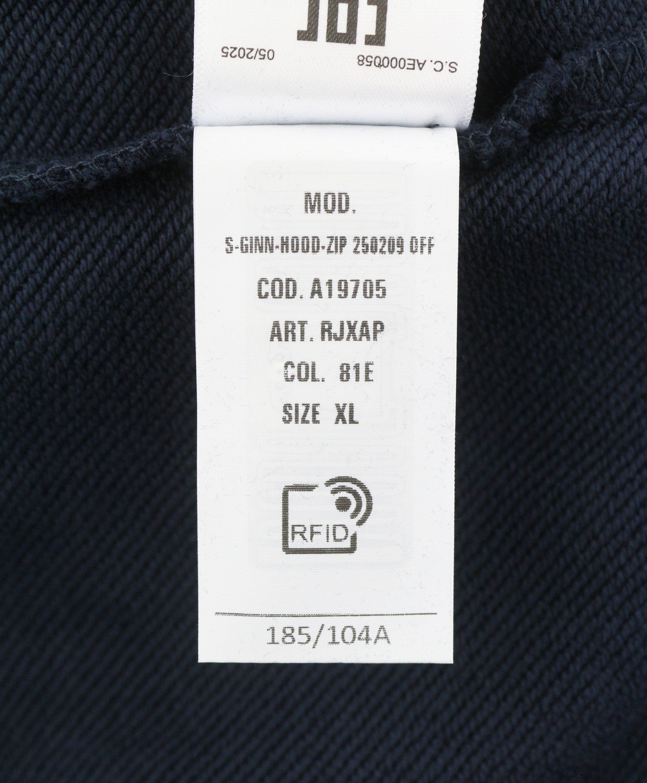 DIESEL S-Ginn-Hood-Zip 250209 Off Men Hoodie XL Dark Blue Cotton Full Zip RRP175