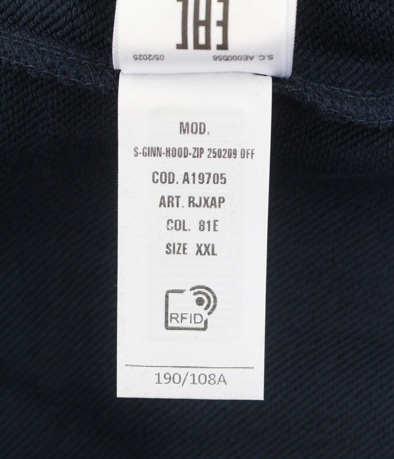 DIESEL S-Ginn-Hood-Zip 250209 Off Men Hoodie 2XL Blue Cotton Full Zip RRP175