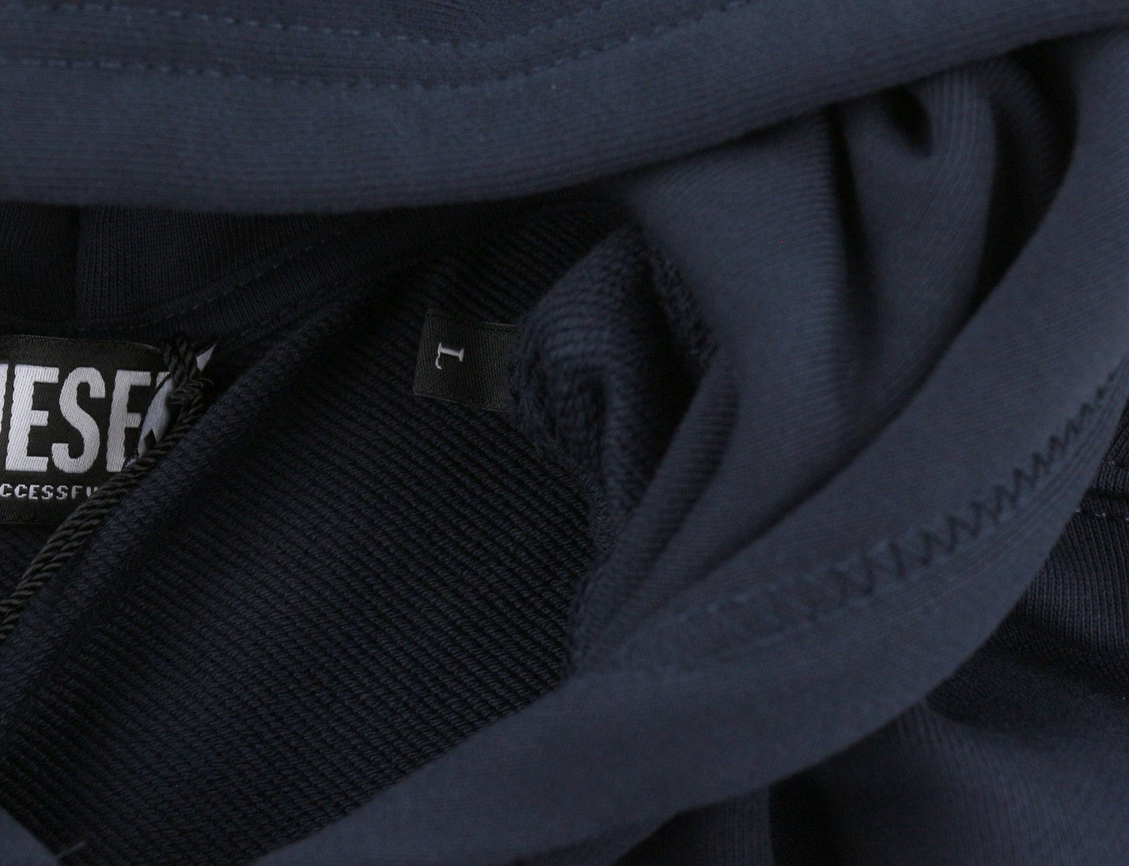 DIESEL S-Ginn-Hood-Zip 250209 Off Men Hoodie L Dark Blue Cotton Full Zip RRP175