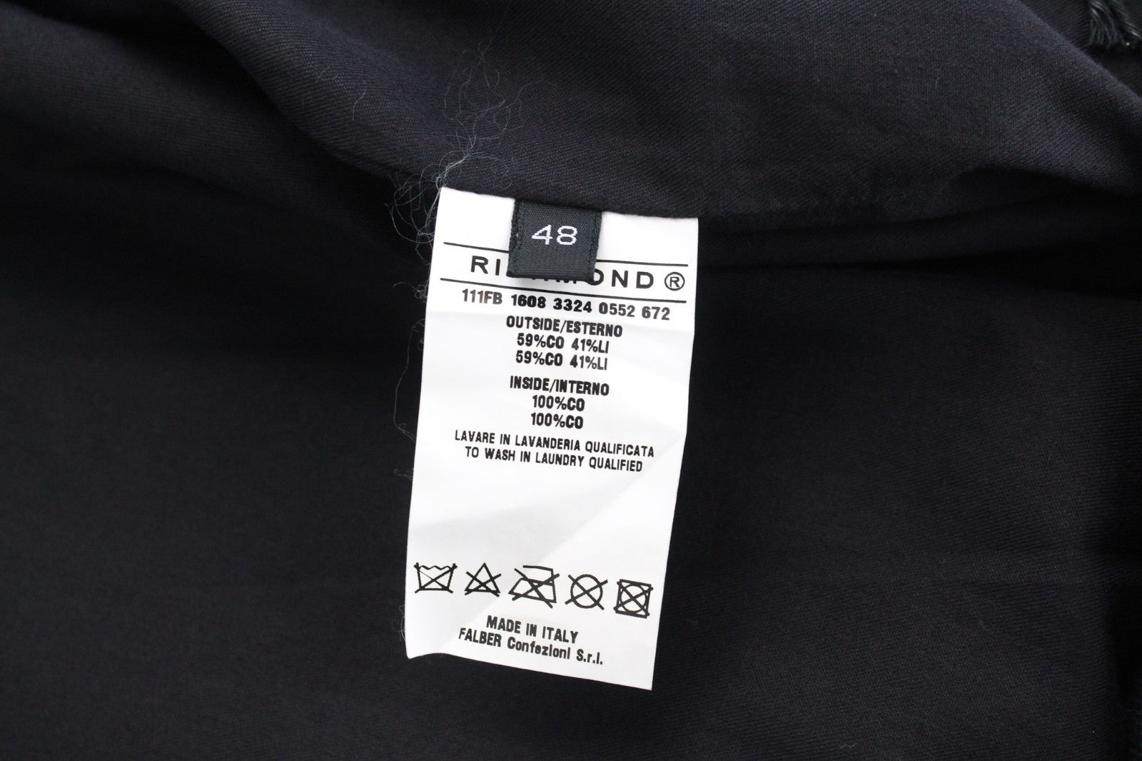 RICHMOND Men Jacket IT48 M Blue Melange Classic Lightweight Bomber Linen Cotton