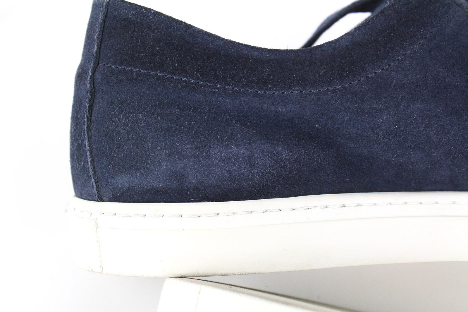 SUITSUPPLY Men Sneakers EU40 Marine Blue Suede Calf Leather Low-Top Classic