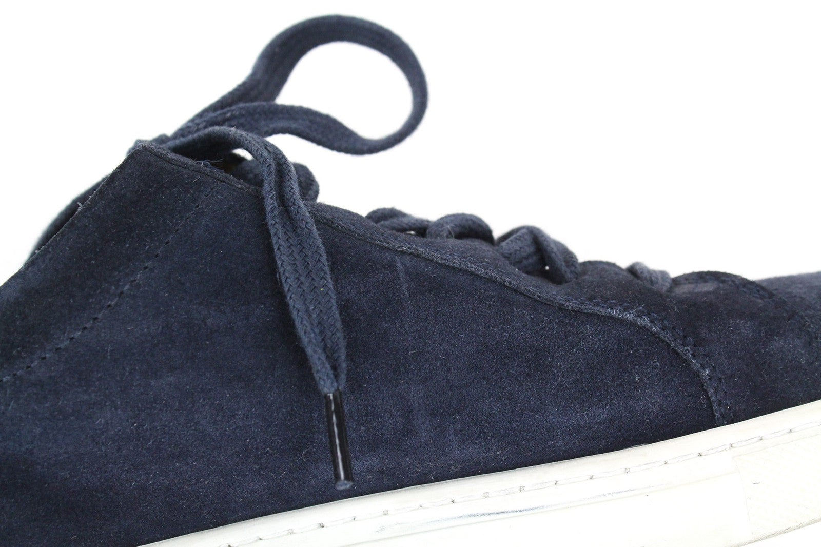 SUITSUPPLY Men Sneakers EU40 Marine Blue Suede Calf Leather Low-Top Classic