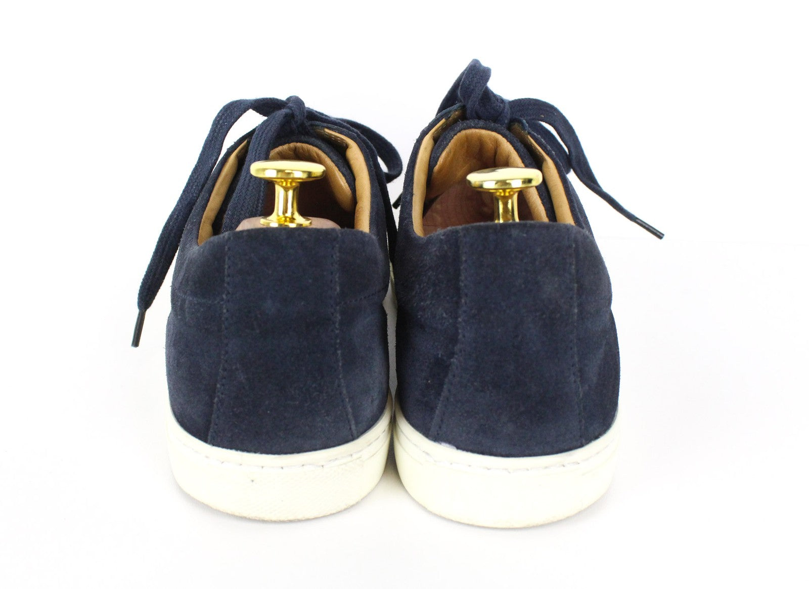 SUITSUPPLY Men Sneakers EU40 Marine Blue Suede Calf Leather Low-Top Classic
