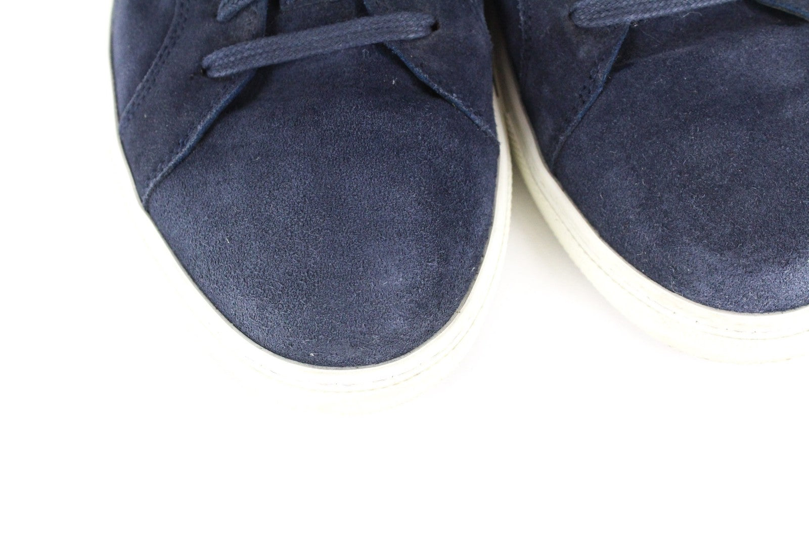 SUITSUPPLY Men Sneakers EU40 Marine Blue Suede Calf Leather Low-Top Classic