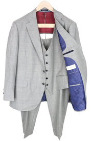 SUITSUPPLY La Spalla Men Suit UK50S Single-Breasted Pure Wool Grey 3 Piece