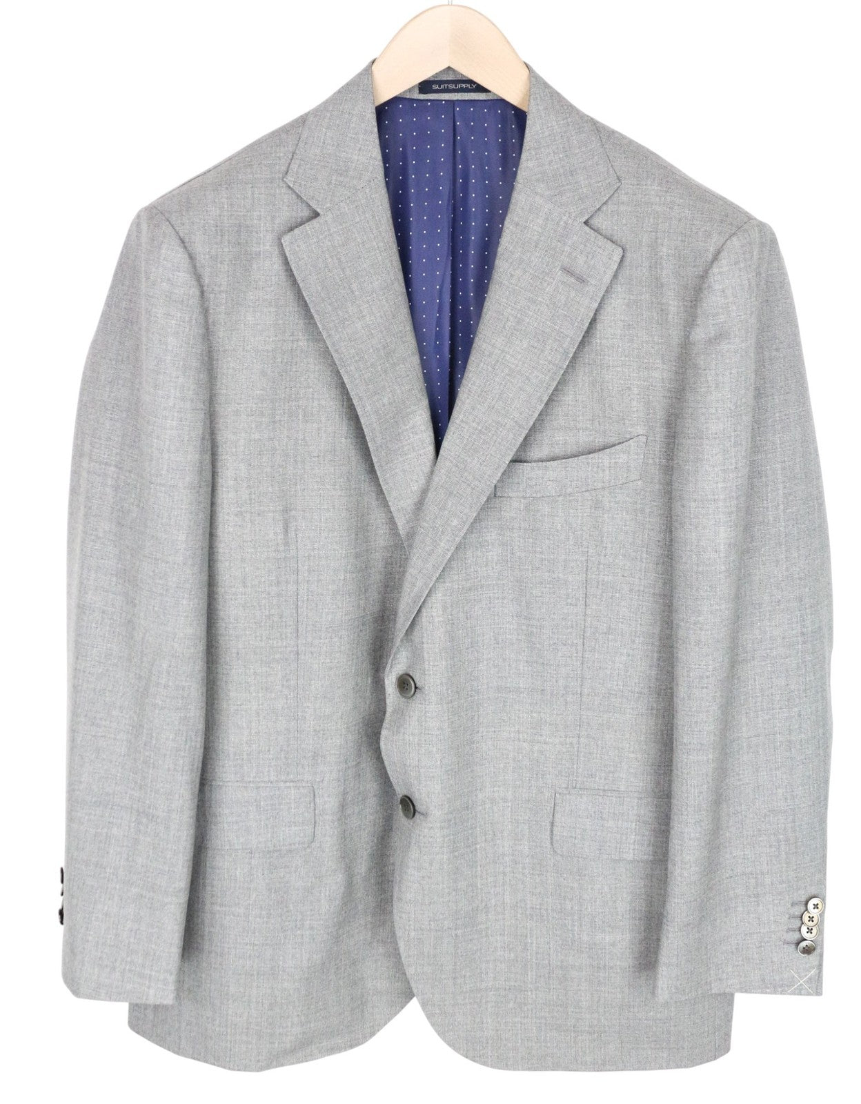 SUITSUPPLY La Spalla Men Suit UK50S Single-Breasted Pure Wool Grey 3 Piece