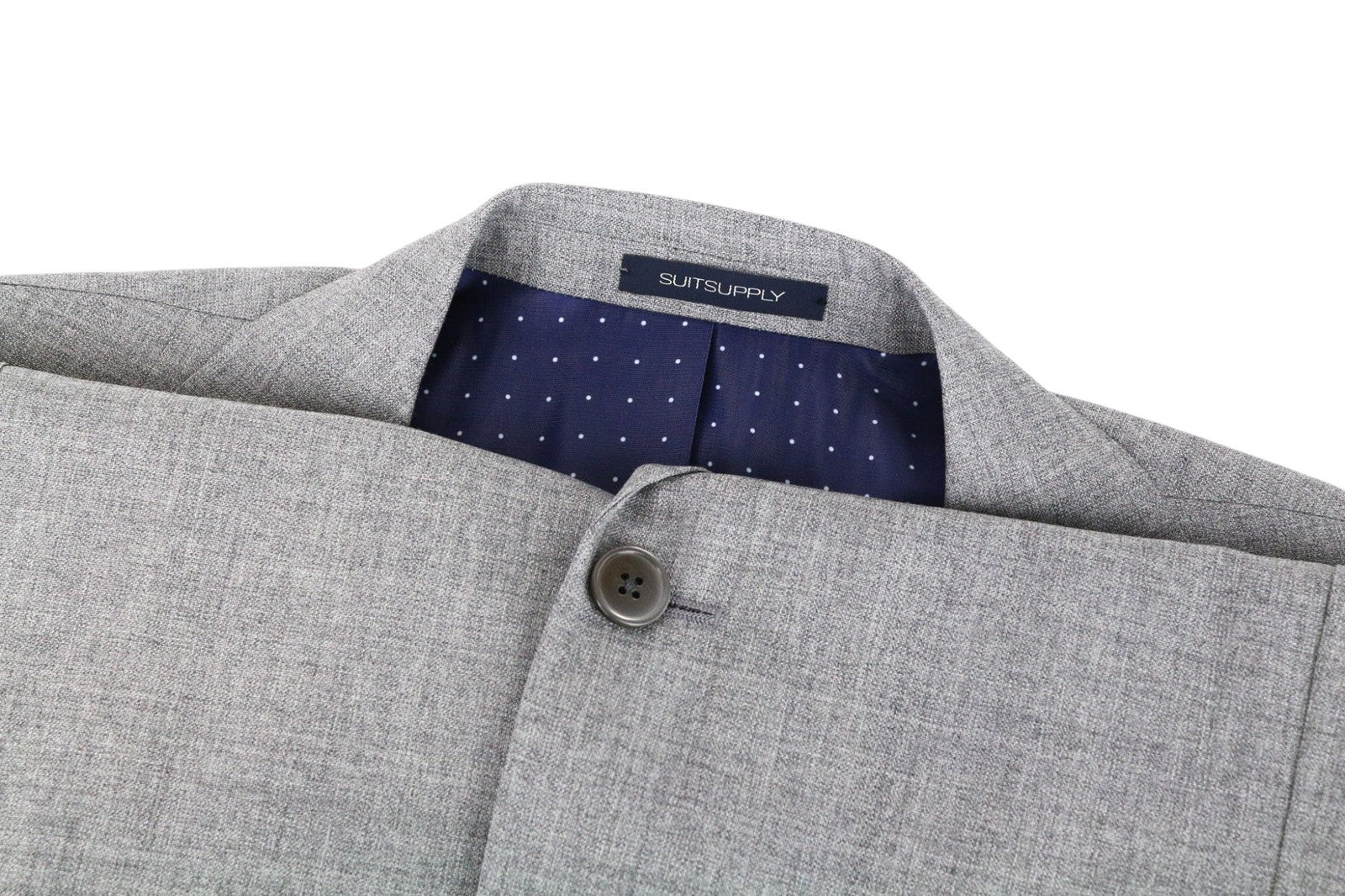 SUITSUPPLY La Spalla Men Suit UK50S Single-Breasted Pure Wool Grey 3 Piece