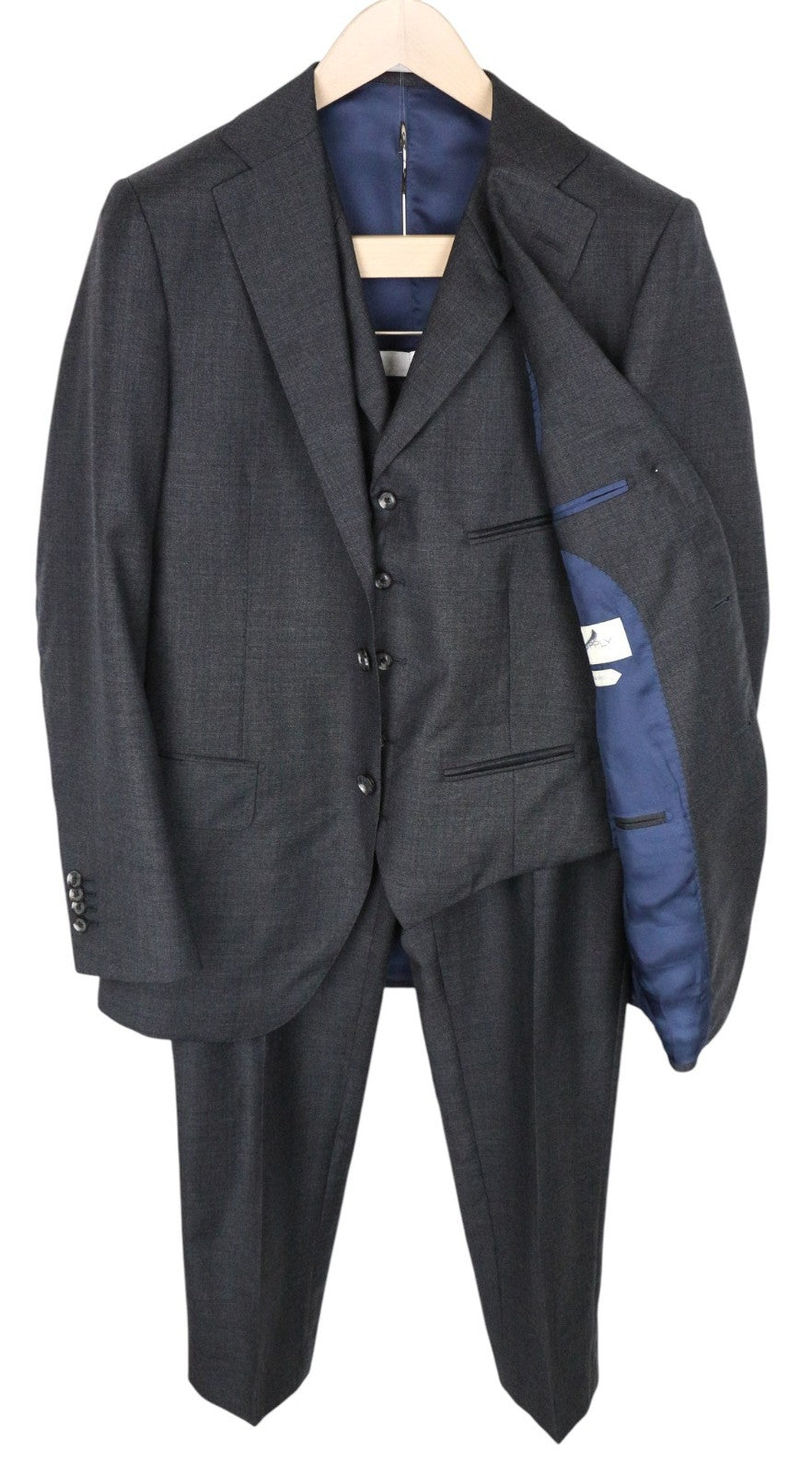 SUITSUPPLY Lazio Men Suit UK36R Pure Wool Super 110's Slim Grey 3 Piece