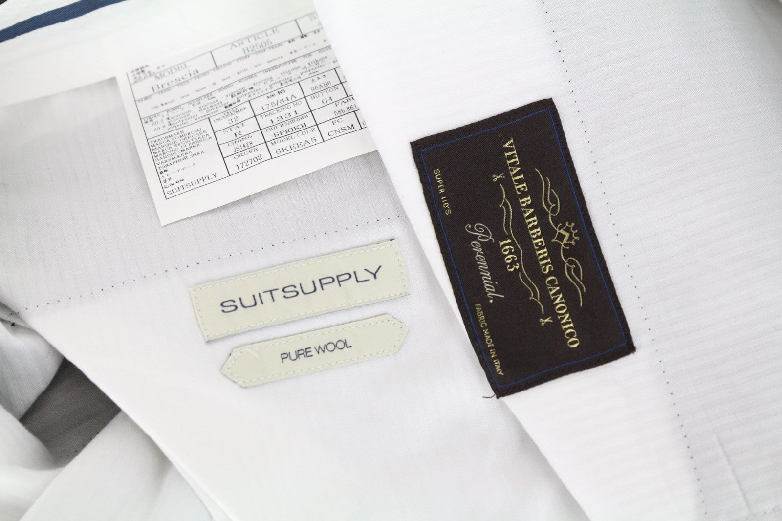 SUITSUPPLY Lazio Men Suit UK36R Pure Wool Super 110's Slim Grey 3 Piece