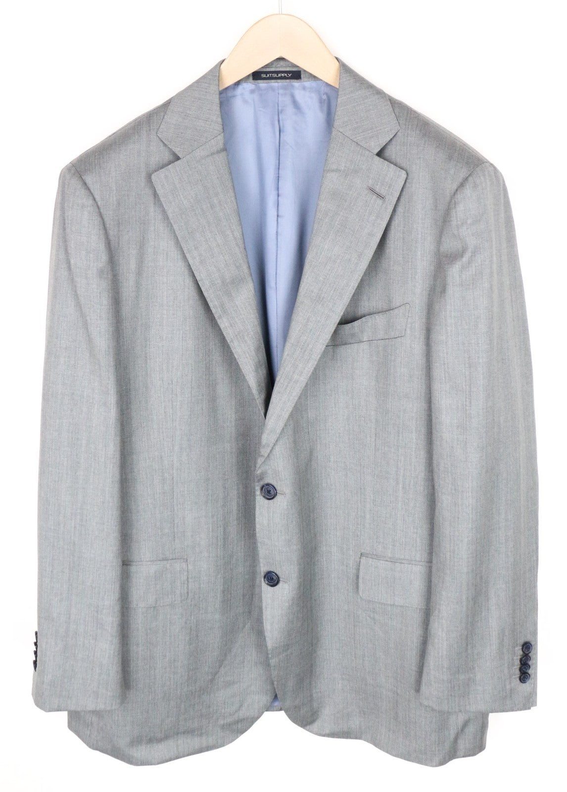 SUITSUPPLY La Spalla Men Blazer UK50R Grey Wool Silk Single-Breasted Notch