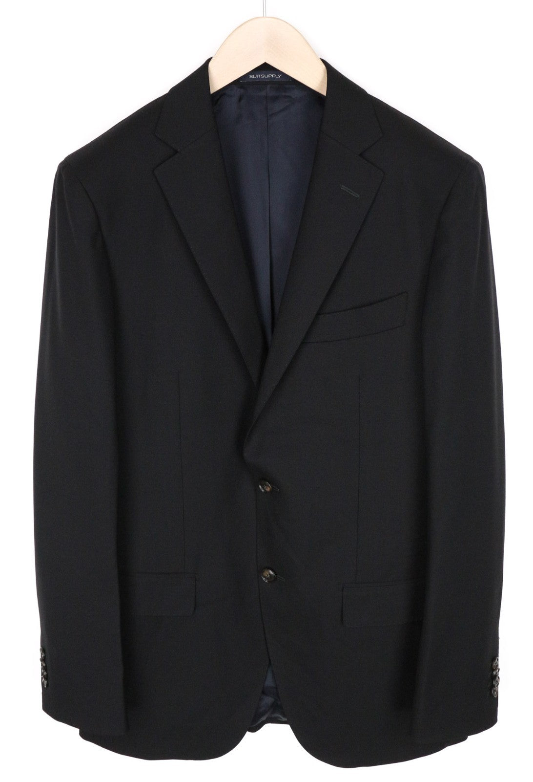 SUITSUPPLY Sienna Men Blazer UK38L Black Pure Wool Super 150's Single-Breasted