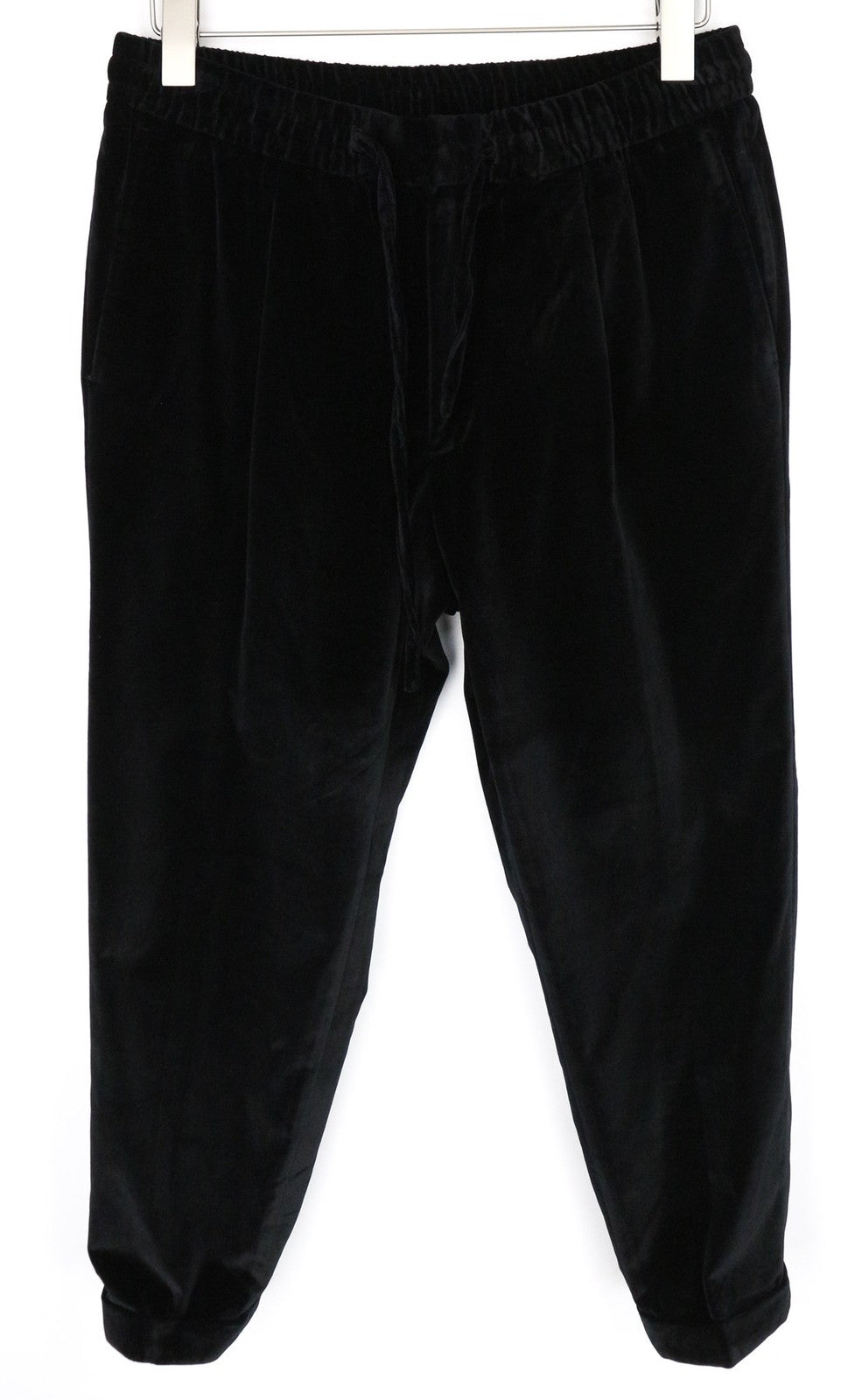 SUITSUPPLY Brescia Men Trousers UK32S Black Stretch Pleated Formal Velvet