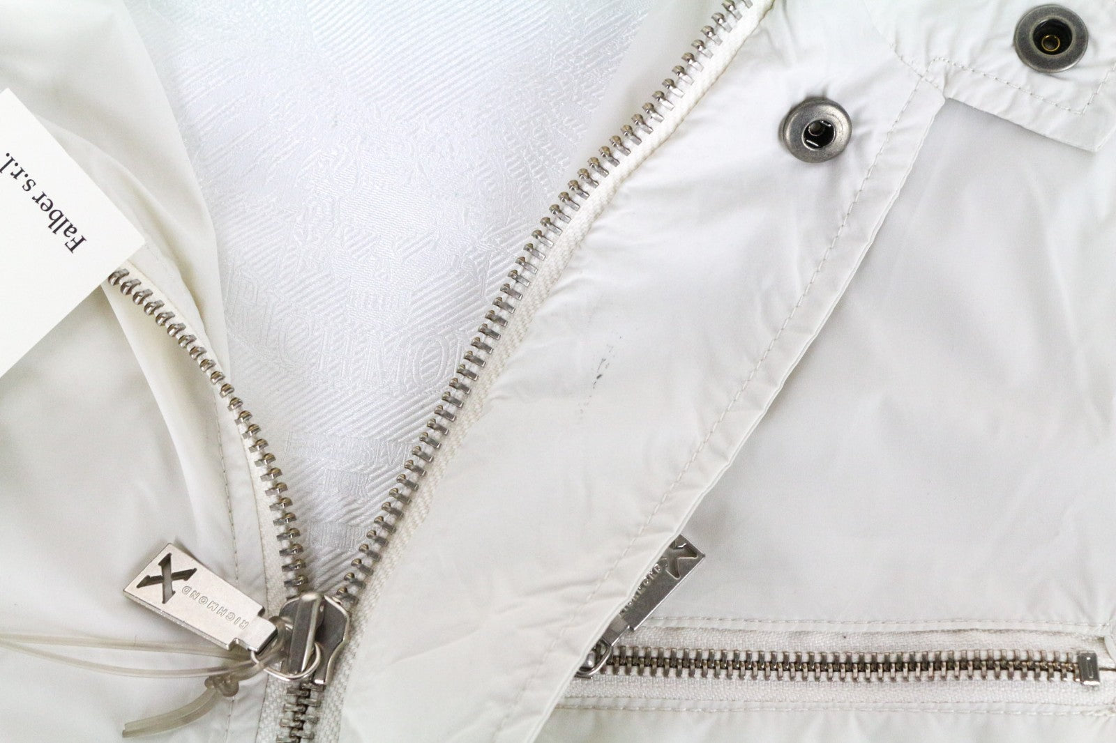 RICHMOND Men Jacket 56 XL Off-White Lightweight Multi Pocket Zipped Casual