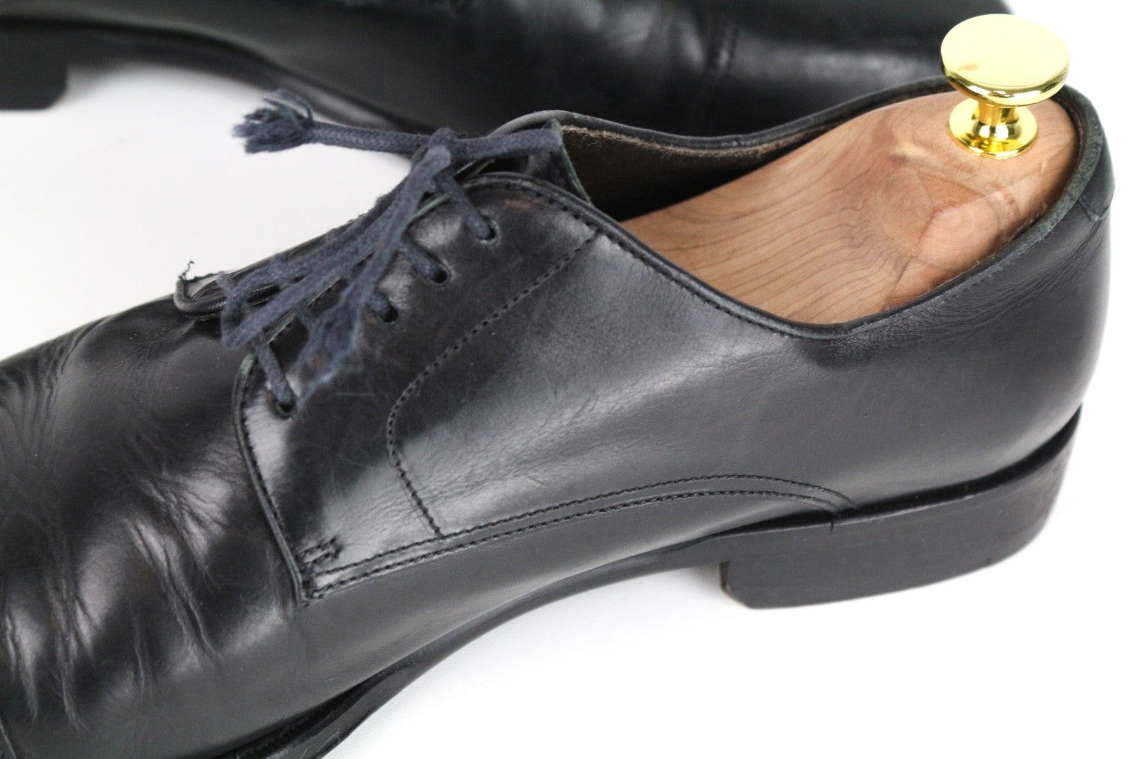 SUITSUPPLY Men Formal Shoes EU40.5 Black Genuine Leather Classic Laced Low-Top