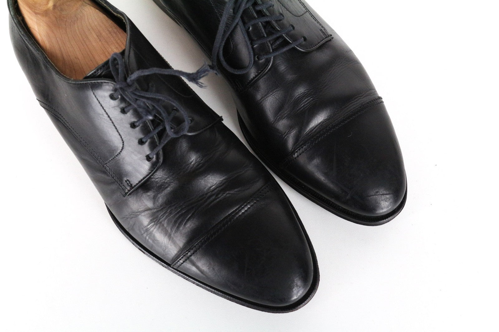 SUITSUPPLY Men Formal Shoes EU40.5 Black Genuine Leather Classic Laced Low-Top