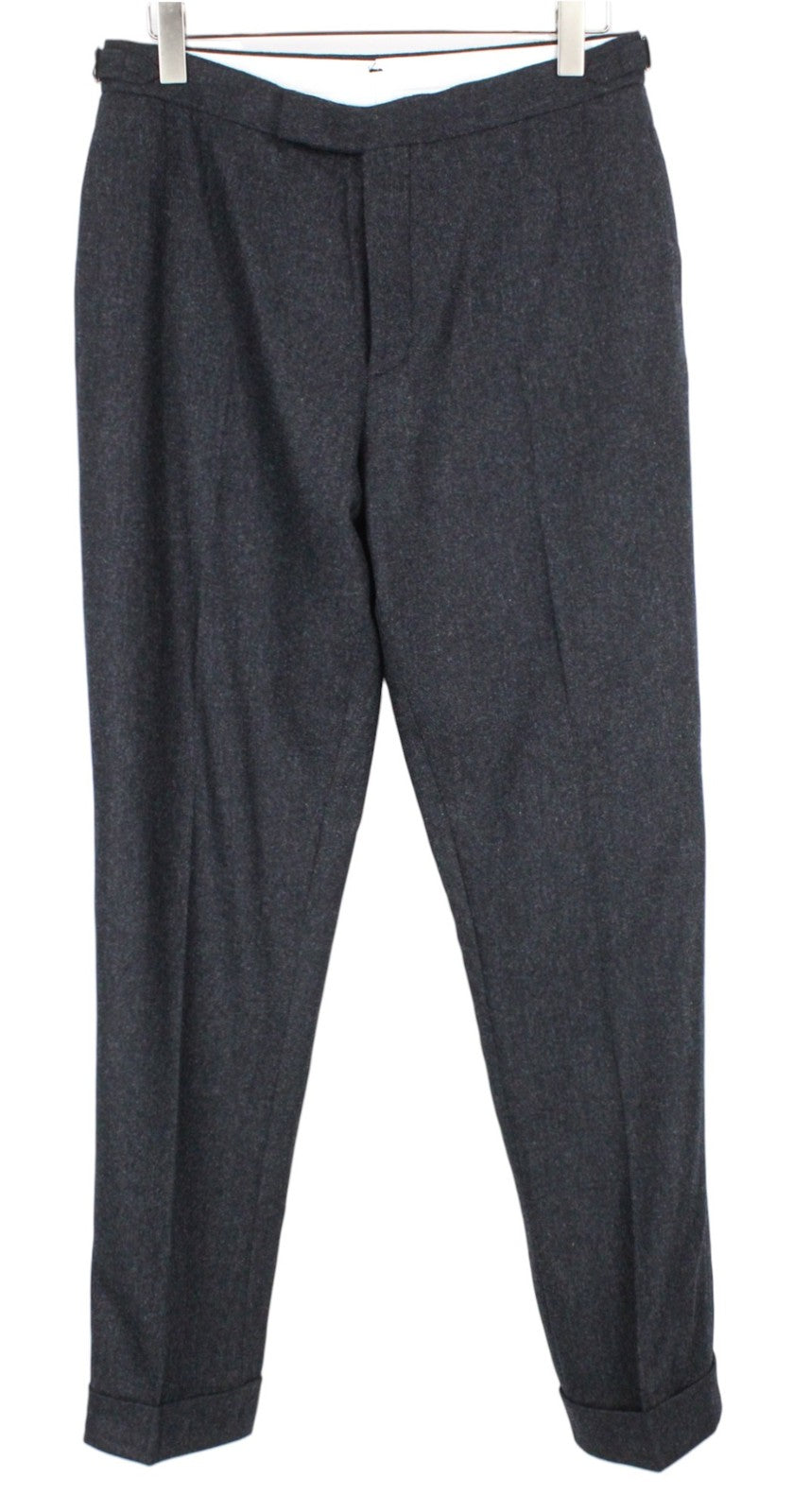 SUITSUPPLY La Spalla Men Suit UK38R Grey 2Pc Two-Row Circular Wool Flannel Slim