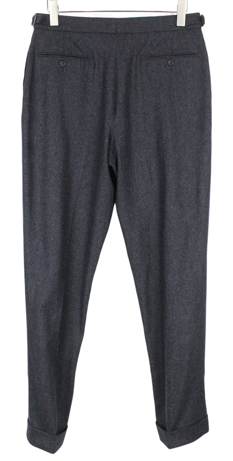SUITSUPPLY La Spalla Men Suit UK38R Grey 2Pc Two-Row Circular Wool Flannel Slim