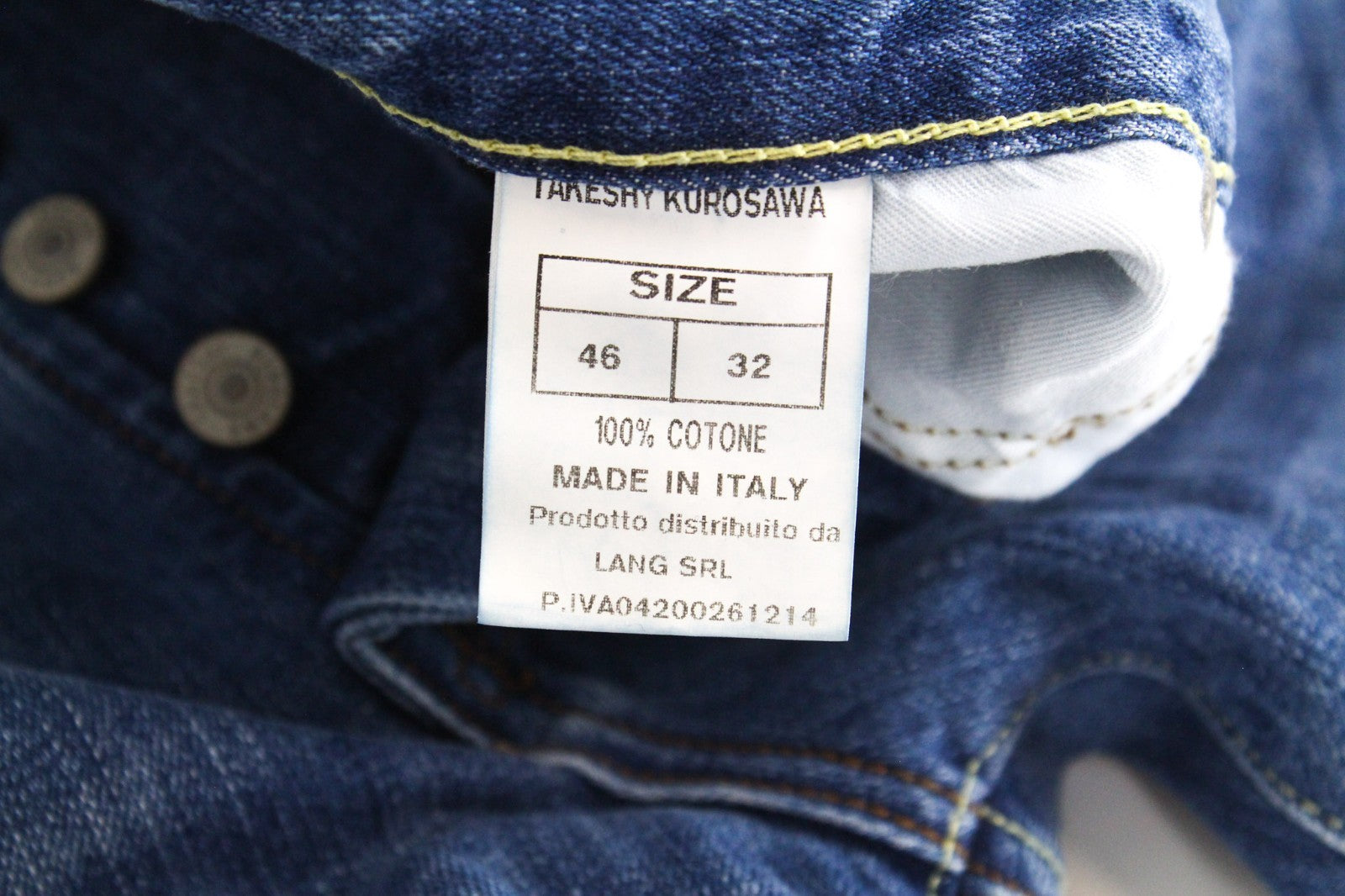 TAKESHY KUROSAWA TK 72 Men Jeans W32 Blue Distressed Slim Tapered Non-Stretch