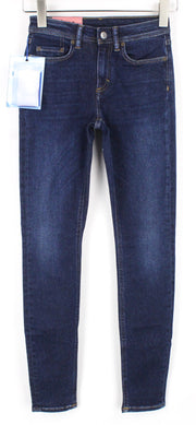 ACNE STUDIOS Climb Women Jeans W23/L32 Dark Blue Skinny Stretch Classic Zip-Fly