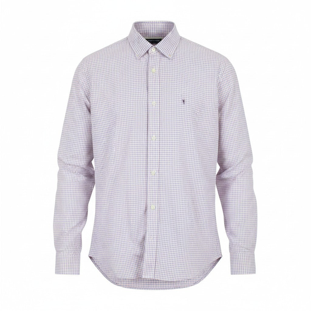 SCOTCH & SODA Men Shirt M Light Pink Patterned Button Up Pure Cotton Classic