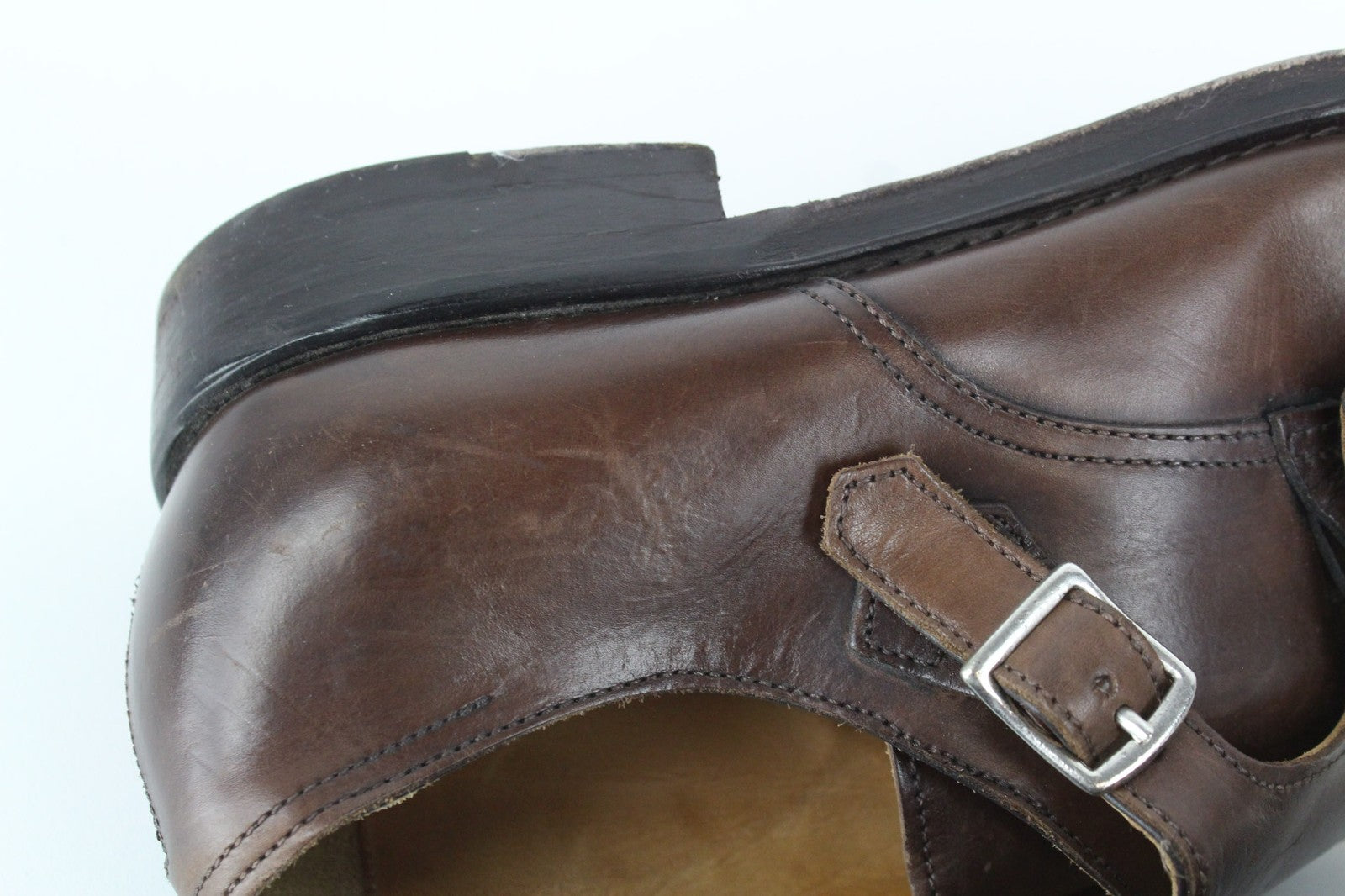 SUITSUPPLY Men Formal Shoes EU39.5 Blake-Stitch Double Monk Strap Brown Leather