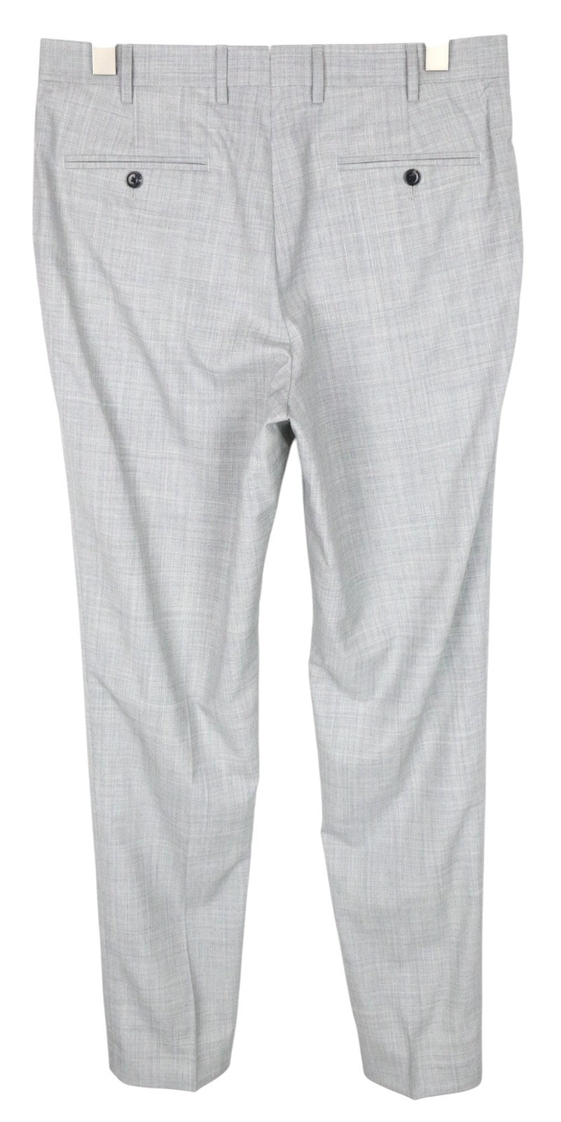 SUITSUPPLY Havana Patch Men Suit UK40L Wool S120s Grey 2-Piece Melange Slim