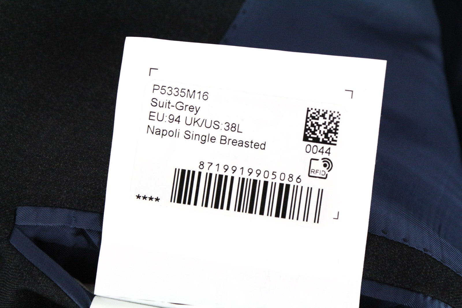 SUITSUPPLY Napoli Men Suit UK38L Dark Grey 2-Piece Melange Pure Wool Lined