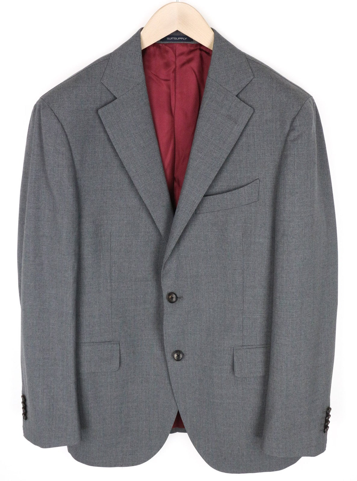 SUITSUPPLY La Spalla Men Blazer UK44S Grey Melange Slim Traveller Pure Wool