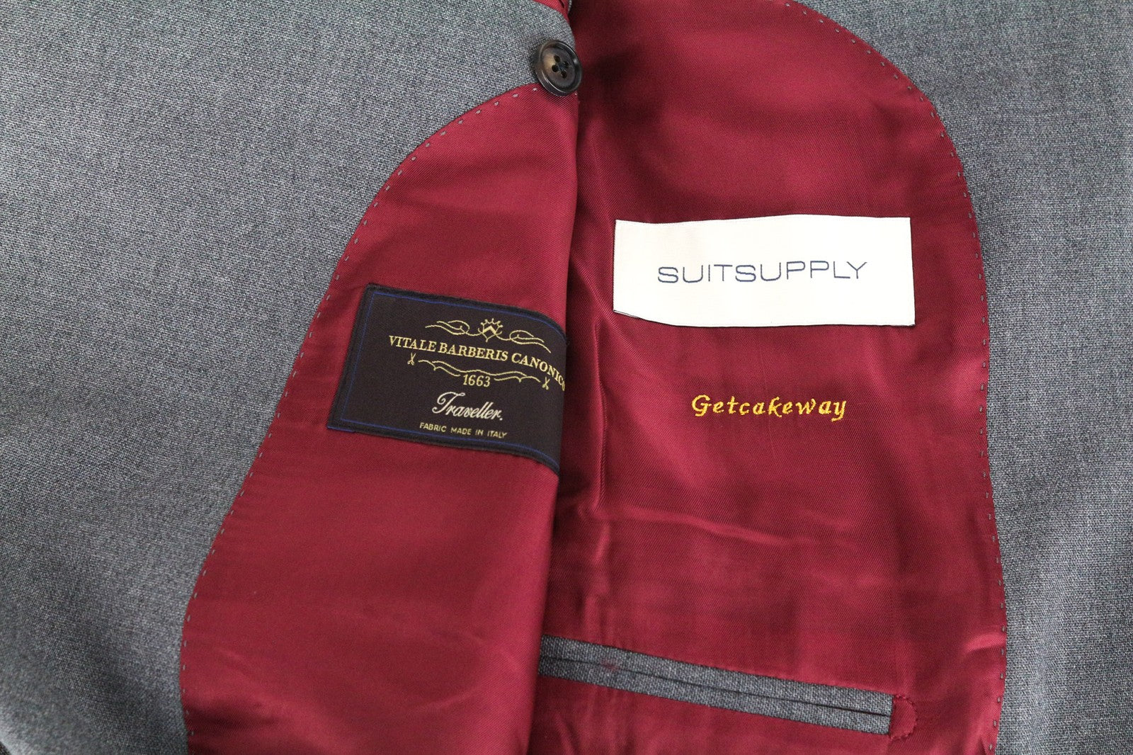 SUITSUPPLY La Spalla Men Blazer UK44S Grey Melange Slim Traveller Pure Wool