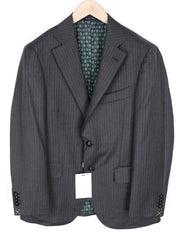 SUITSUPPLY La Spalla Men Blazer UK40S Grey Pinstriped Slim Pure Wool Perennial