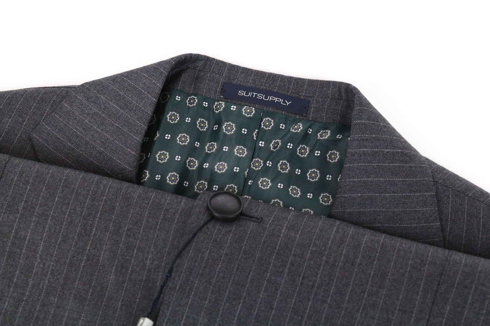SUITSUPPLY La Spalla Men Blazer UK40S Grey Pinstriped Slim Pure Wool Perennial