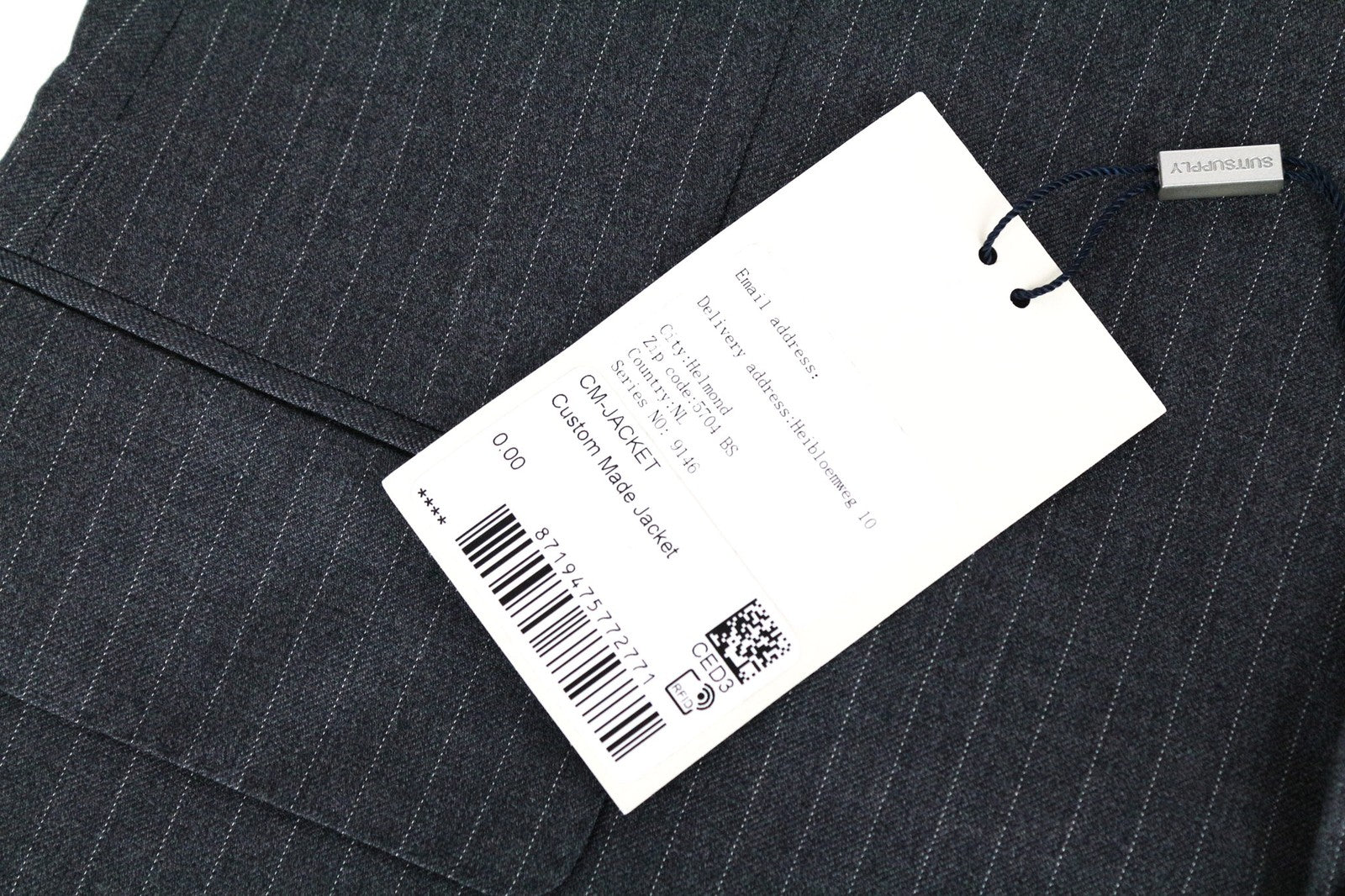 SUITSUPPLY La Spalla Men Blazer UK40S Grey Pinstriped Slim Pure Wool Perennial