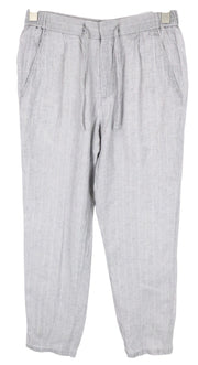SUITSUPPLY Ames Pleat Men Trousers UK28R Grey Pinstriped Slim Linen Pleated
