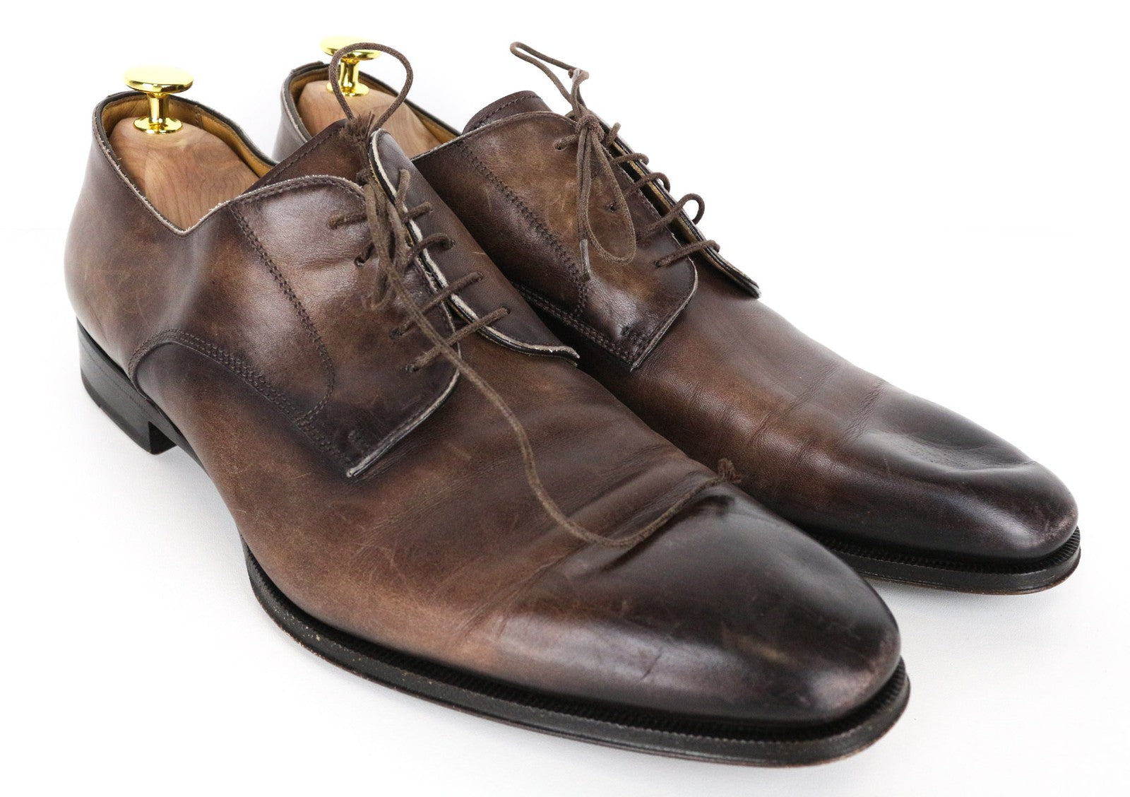 SUITSUPPLY Men Formal Shoes EU43.5 Mid Brown Calf Leather Derby Classic Lace-Up