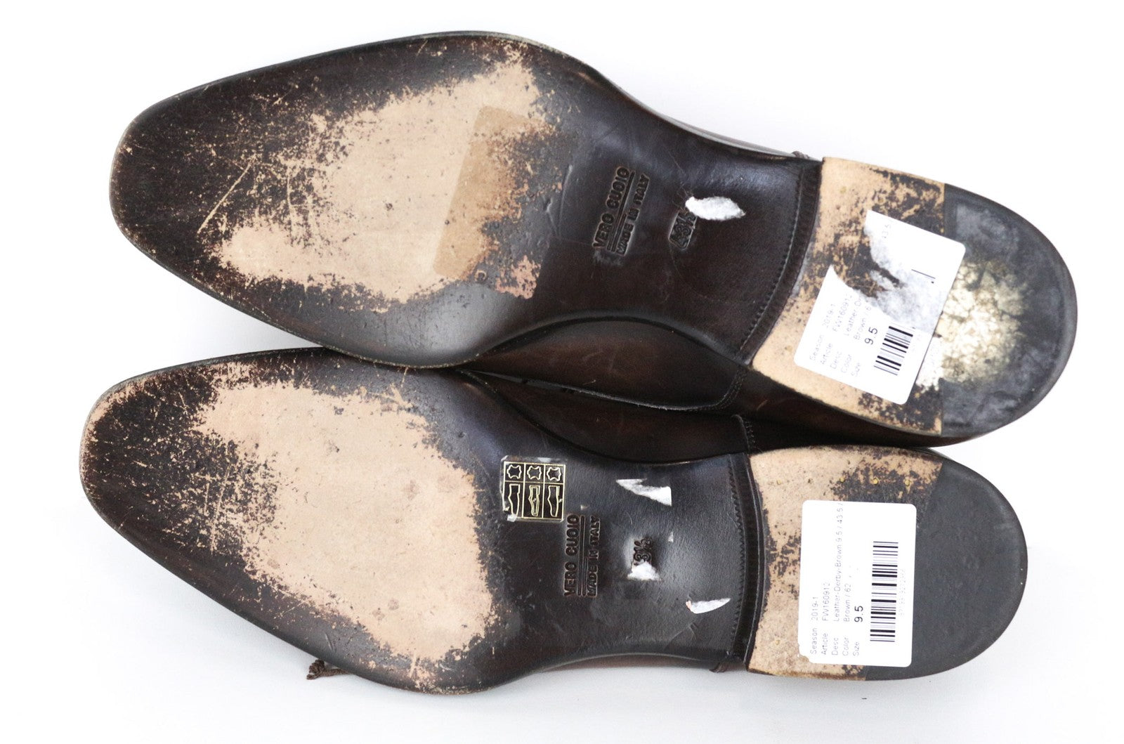 SUITSUPPLY Men Formal Shoes EU43.5 Mid Brown Calf Leather Derby Classic Lace-Up