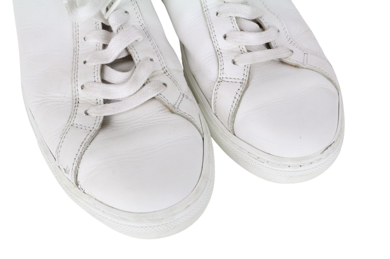 SUITSUPPLY Men Sneakers EU42 Solid White Smart Calf Leather Lace-Up Low-Top