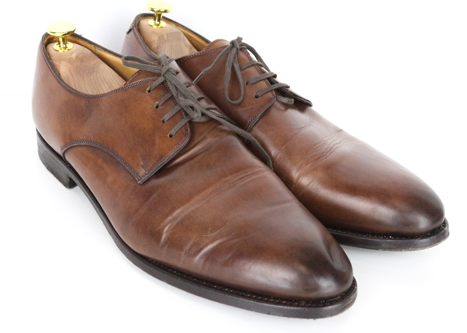 SUITSUPPLY Men Formal Shoes EU44.5 Brown Derby Classic Calf Leather Lace-Up