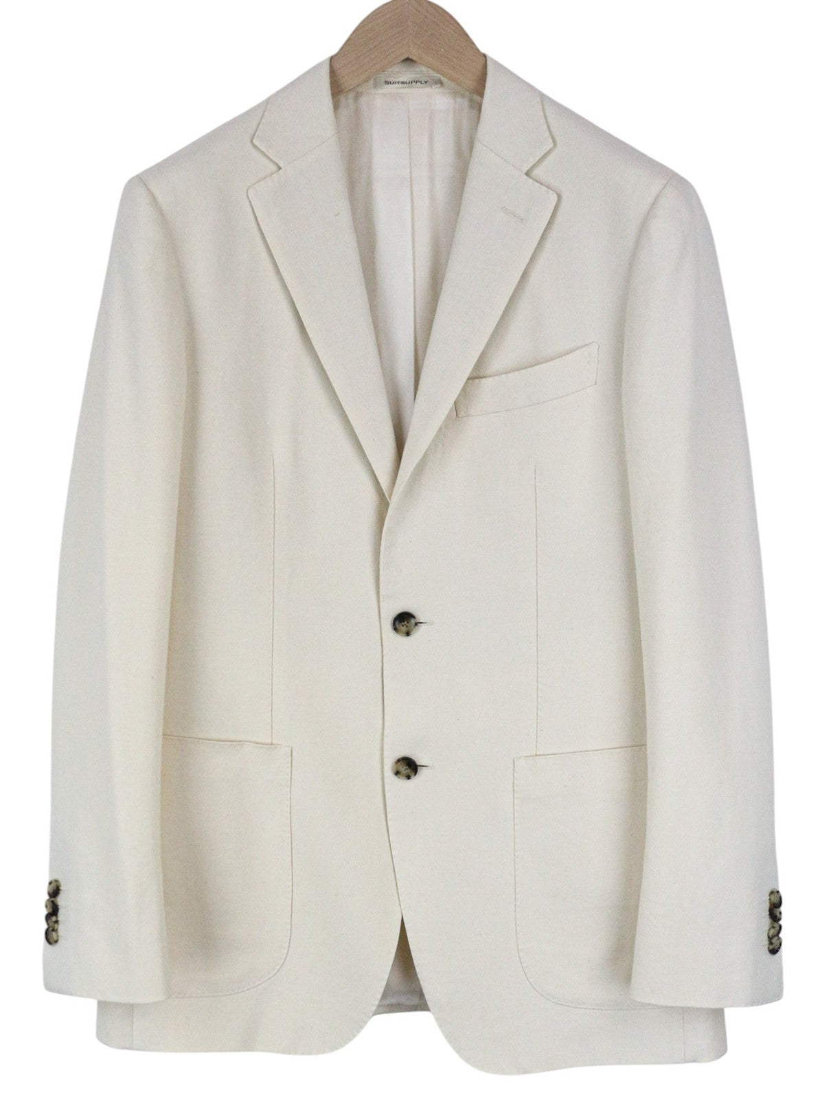 SUITSUPPLY Havana Men Suit UK38R Formal Off-White Slim Pure Cotton 2 Piece