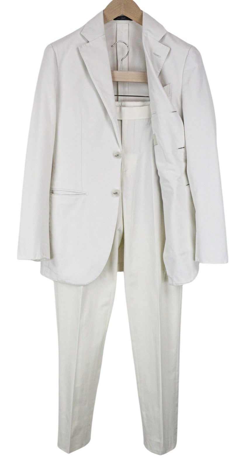 SUITSUPPLY La Spalla Men Suit UK34R White Pure Cotton Single-Breasted 2 Piece