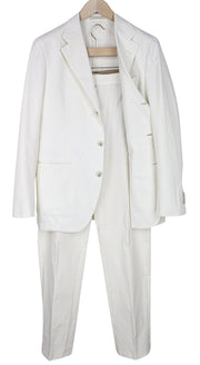 SUITSUPPLY Havana Men Suit UK42R Single-Breasted White Slim Pure Cotton 2 Piece