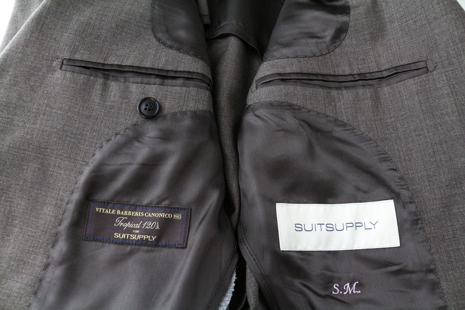 SUITSUPPLY La Spalla Men Blazer UK30R Brown Pure Wool Single-Breasted Formal